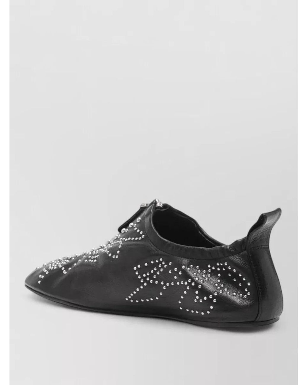 Chloé Gray Leather Studded Slip-On Sneakers