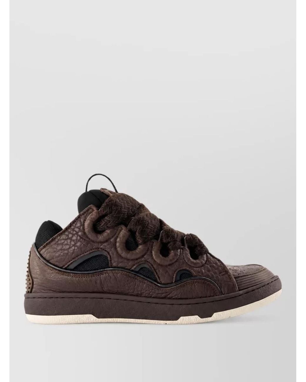 Lanvin Brown Leather Low-Top Sneakers for men