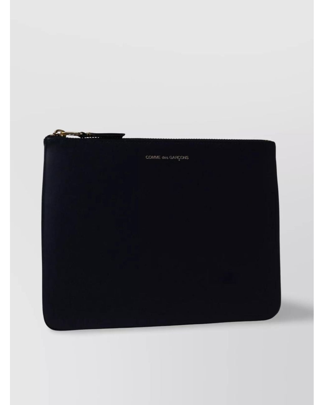 Comme des Garçons Blue Leather Zip Pouch for men