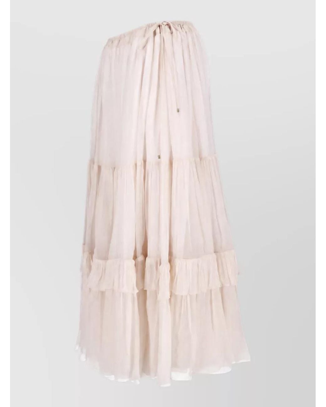 Chloé Pink Silk Midi Skirt