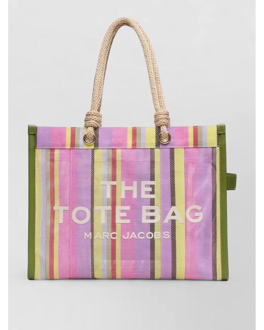 Marc Jacobs Pink The Tote Bag Large Striped Tote Bag