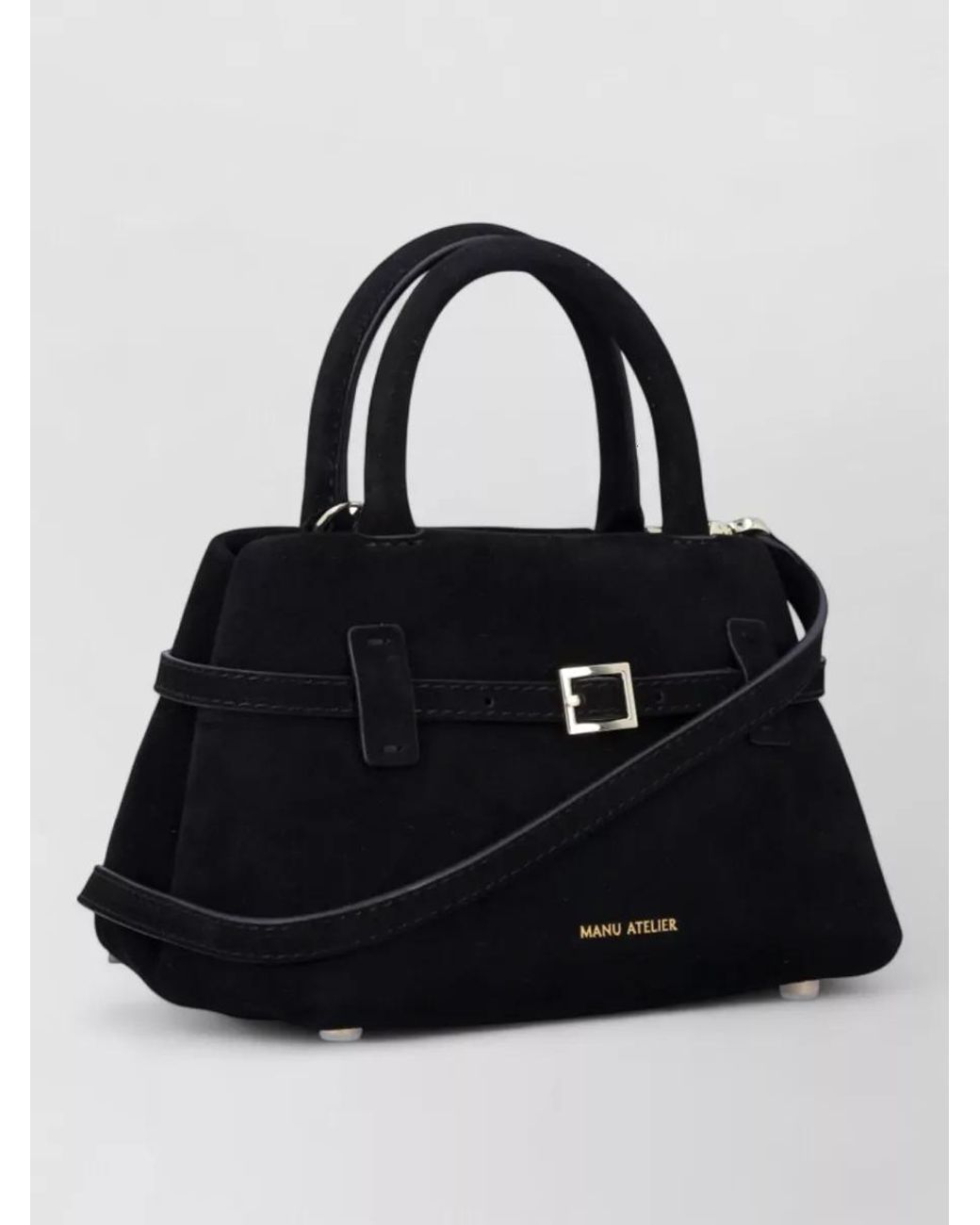 MANU Atelier Black Leather Shoulder Bag