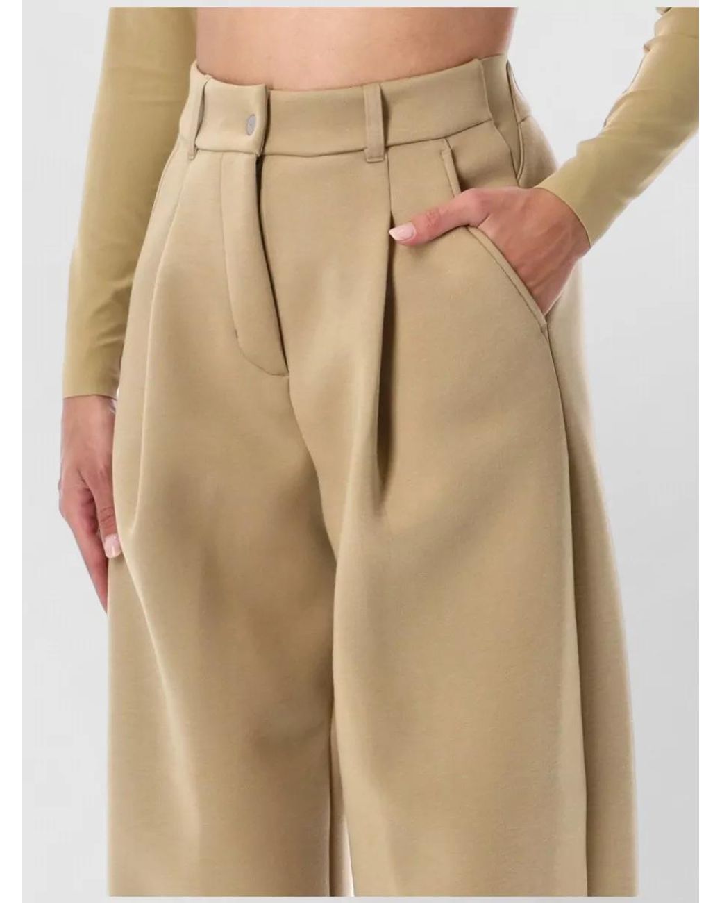 Nike Natural Mid-Rise Wide-Leg Fleece Trousers