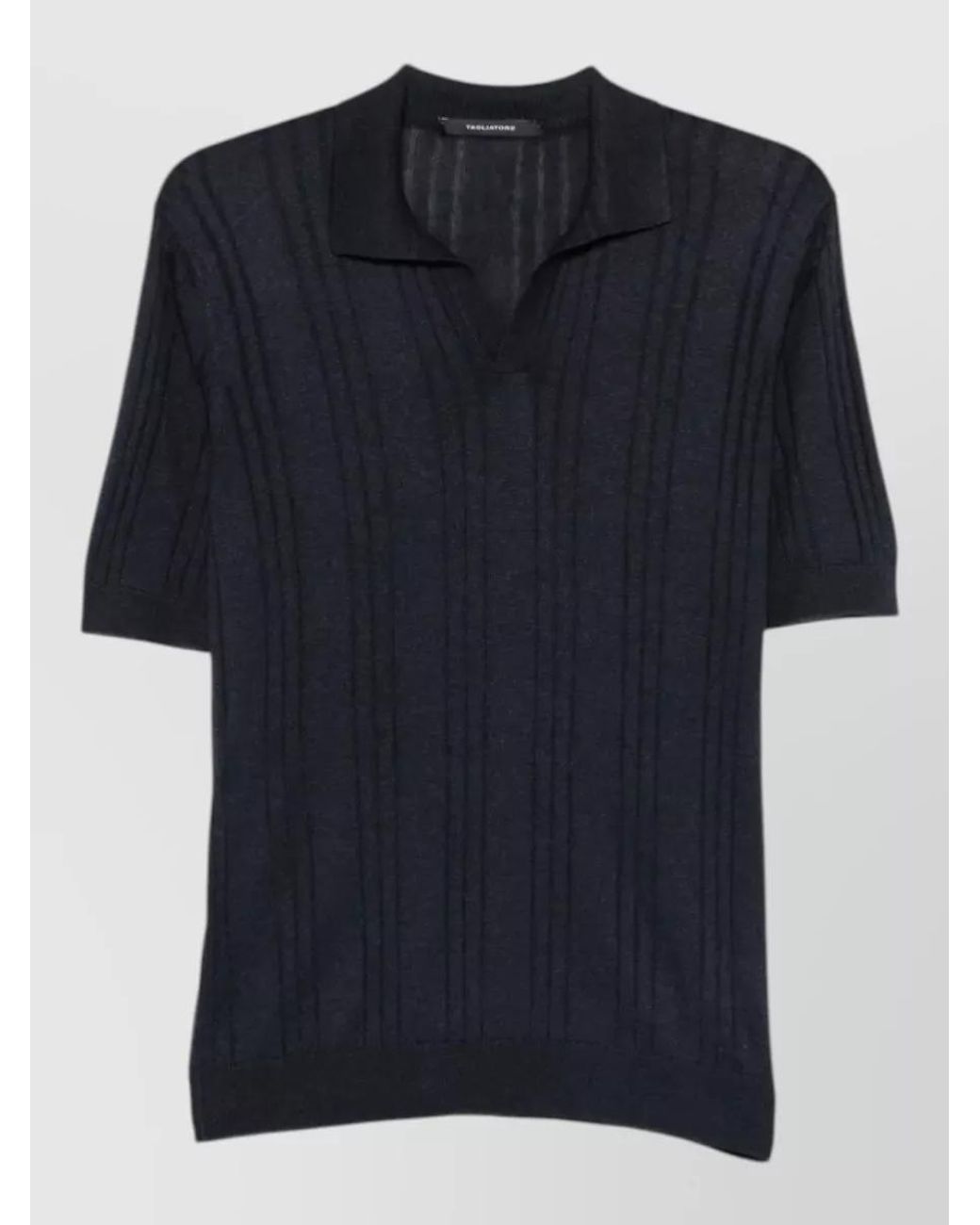 Tagliatore Black Silk Polo Shirt for men