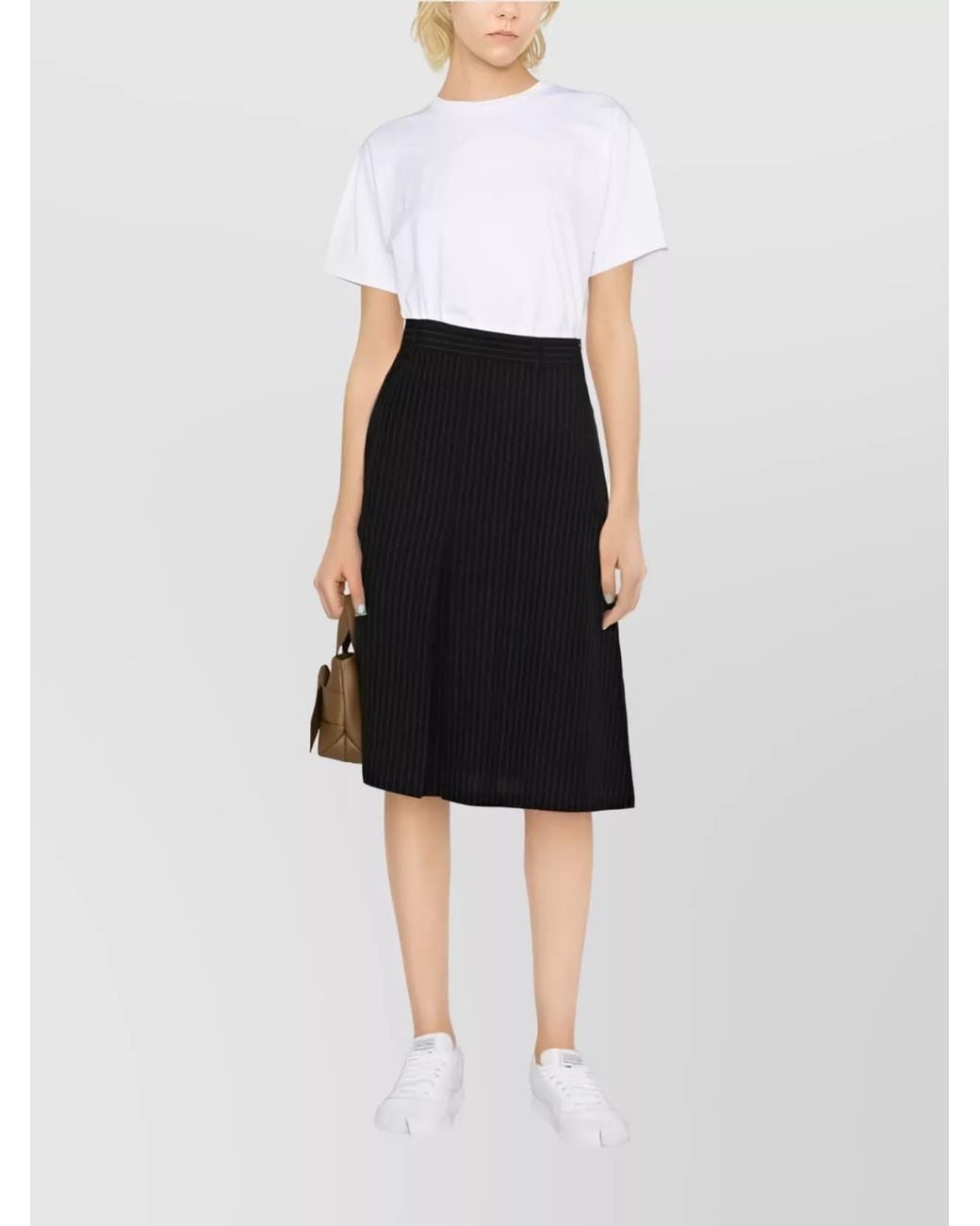 Maison Margiela White Ribbed Cotton Logo T-Shirt