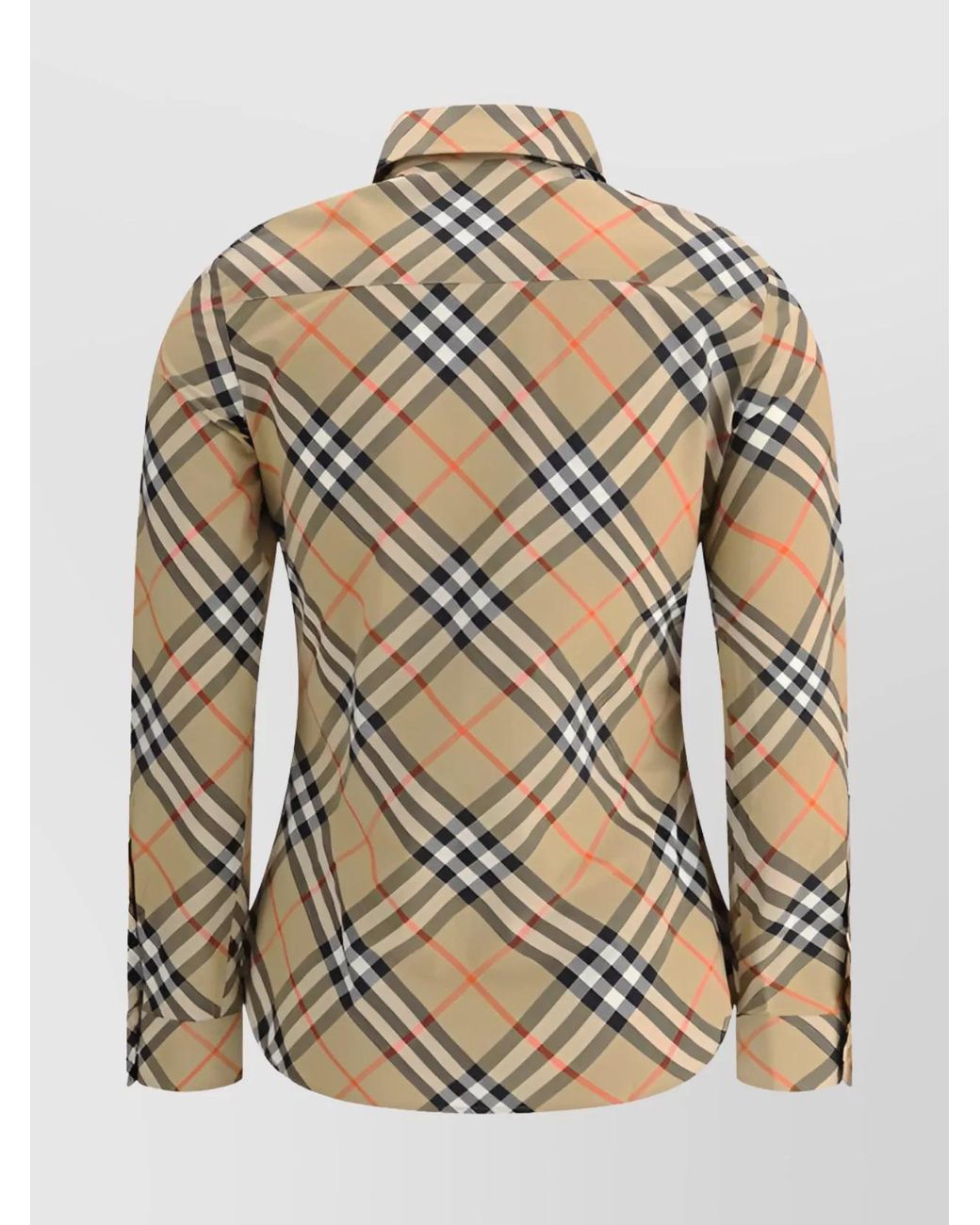 Burberry Gray Cotton Check Long-Sleeve Shirt