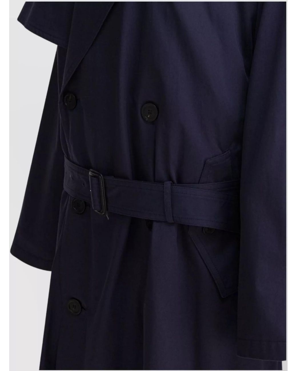 Balenciaga Blue Cotton Oversized Trench Coat