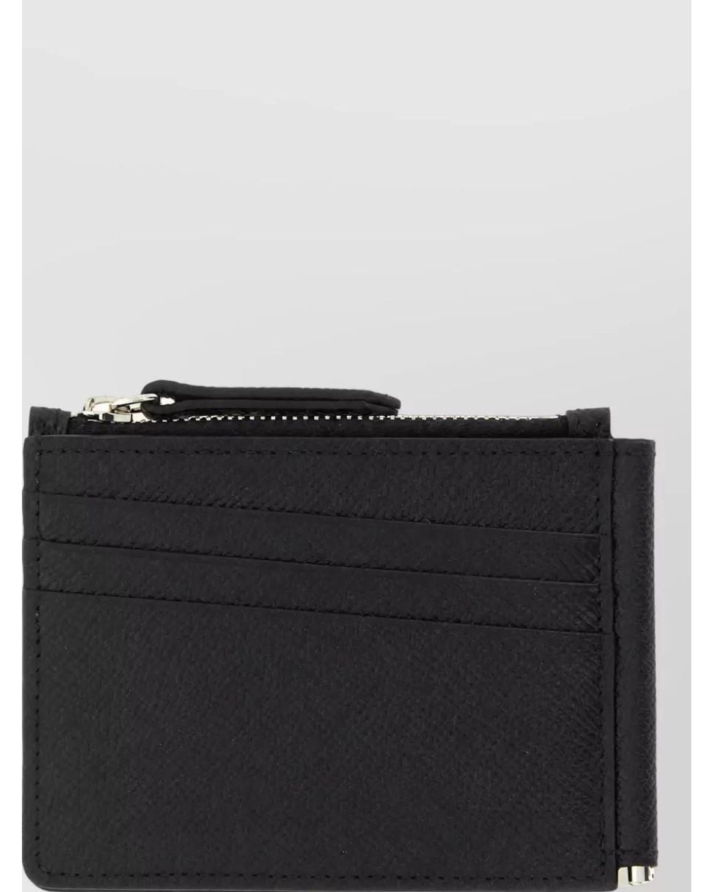 Maison Margiela Black Calfskin Leather Wallet With Money Clip