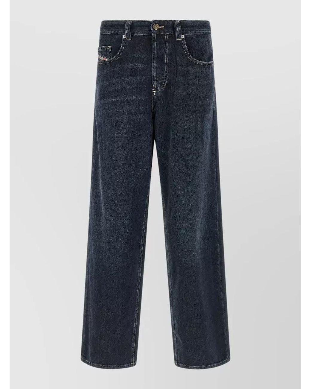 DIESEL Blue 2001 D-Macro Low-Rise Wide-Leg Straight-Leg Jeans for men