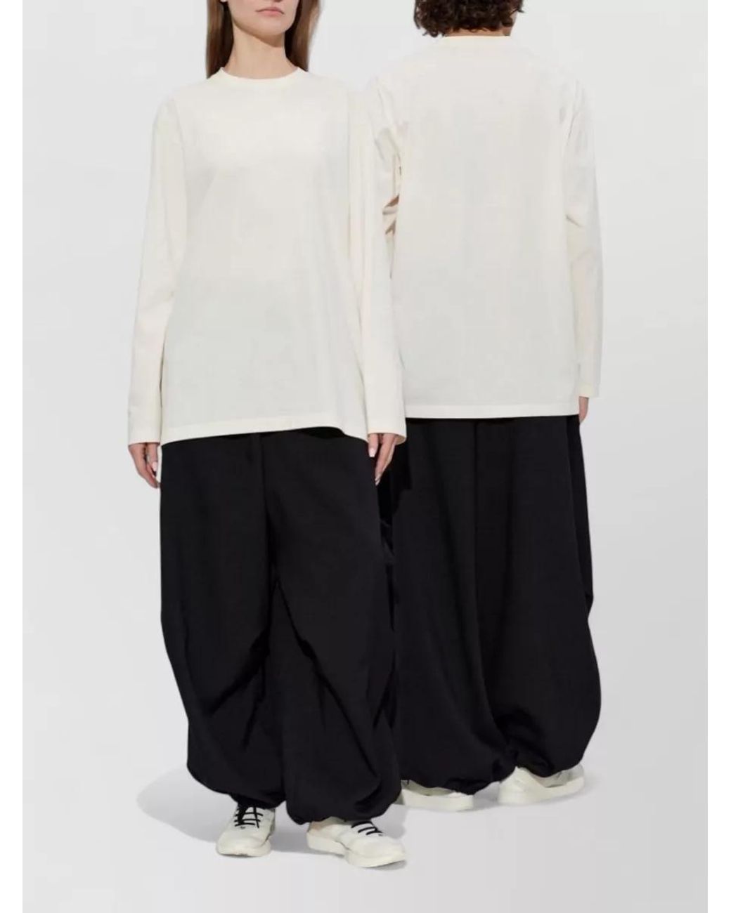 Y-3 White Cotton Long-Sleeve T-Shirt for men
