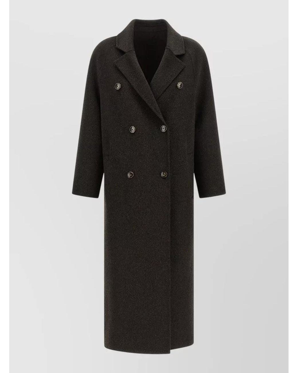 Loulou de Saison Black Wool Cashmere Double-Breasted Coat