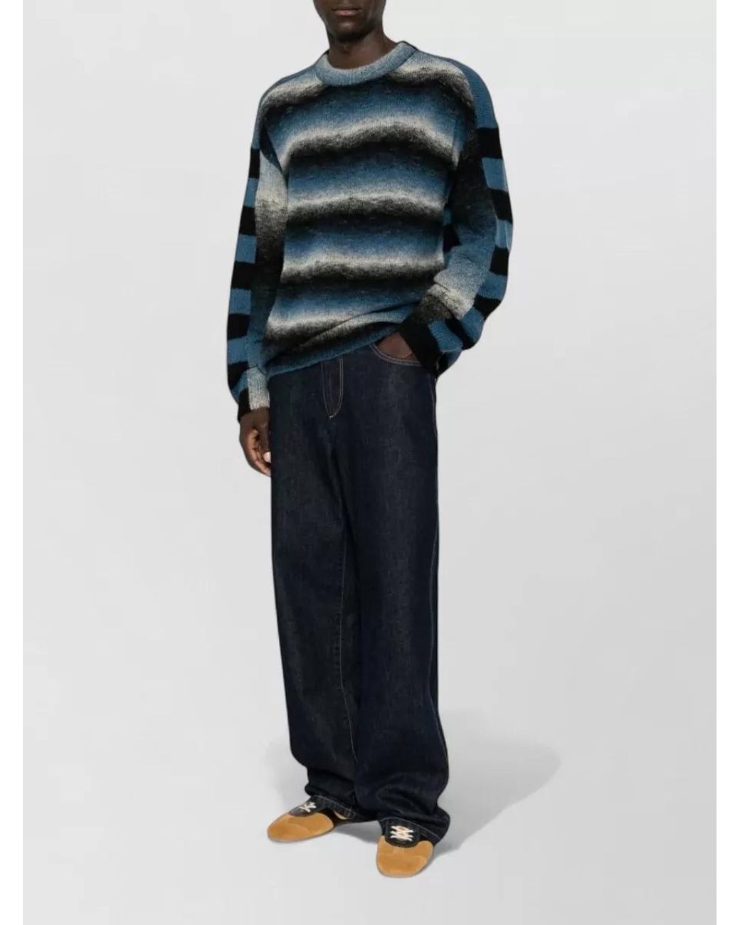 Paul Smith Blue Merino Wool Crewneck Jumper for men