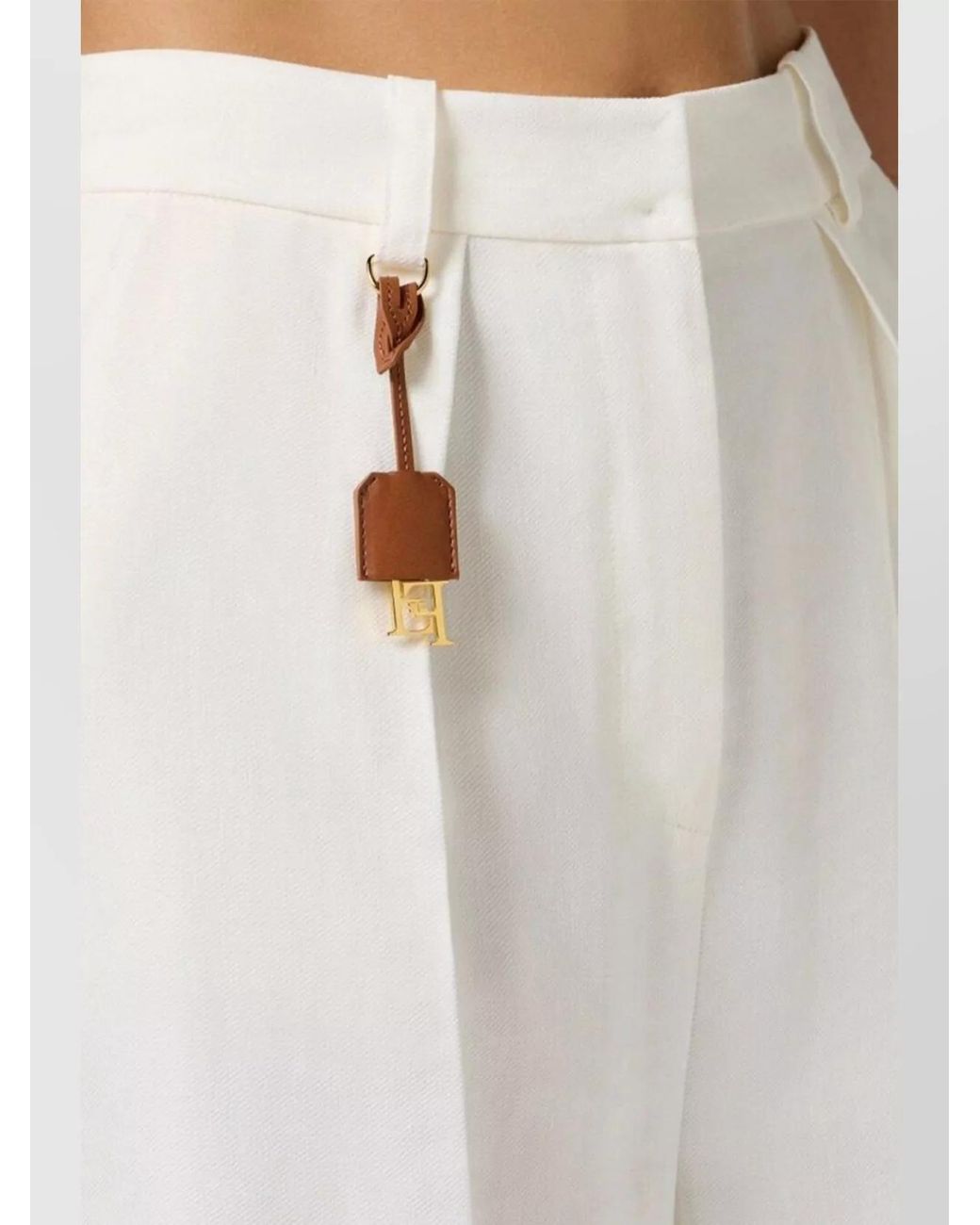 Elisabetta Franchi White Wide Leg Trousers