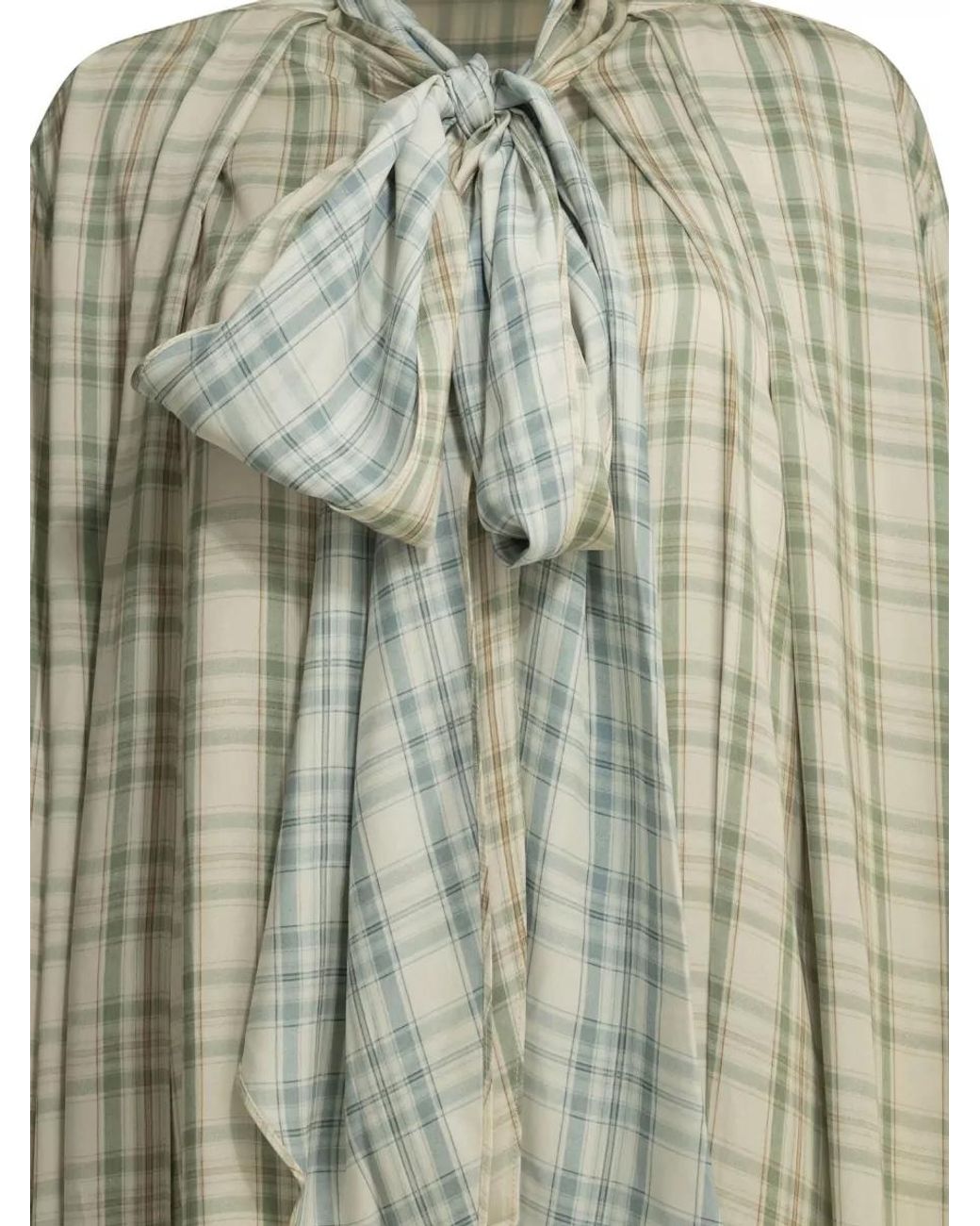 Acne Green Checked Viscose Mini Shirt Dress