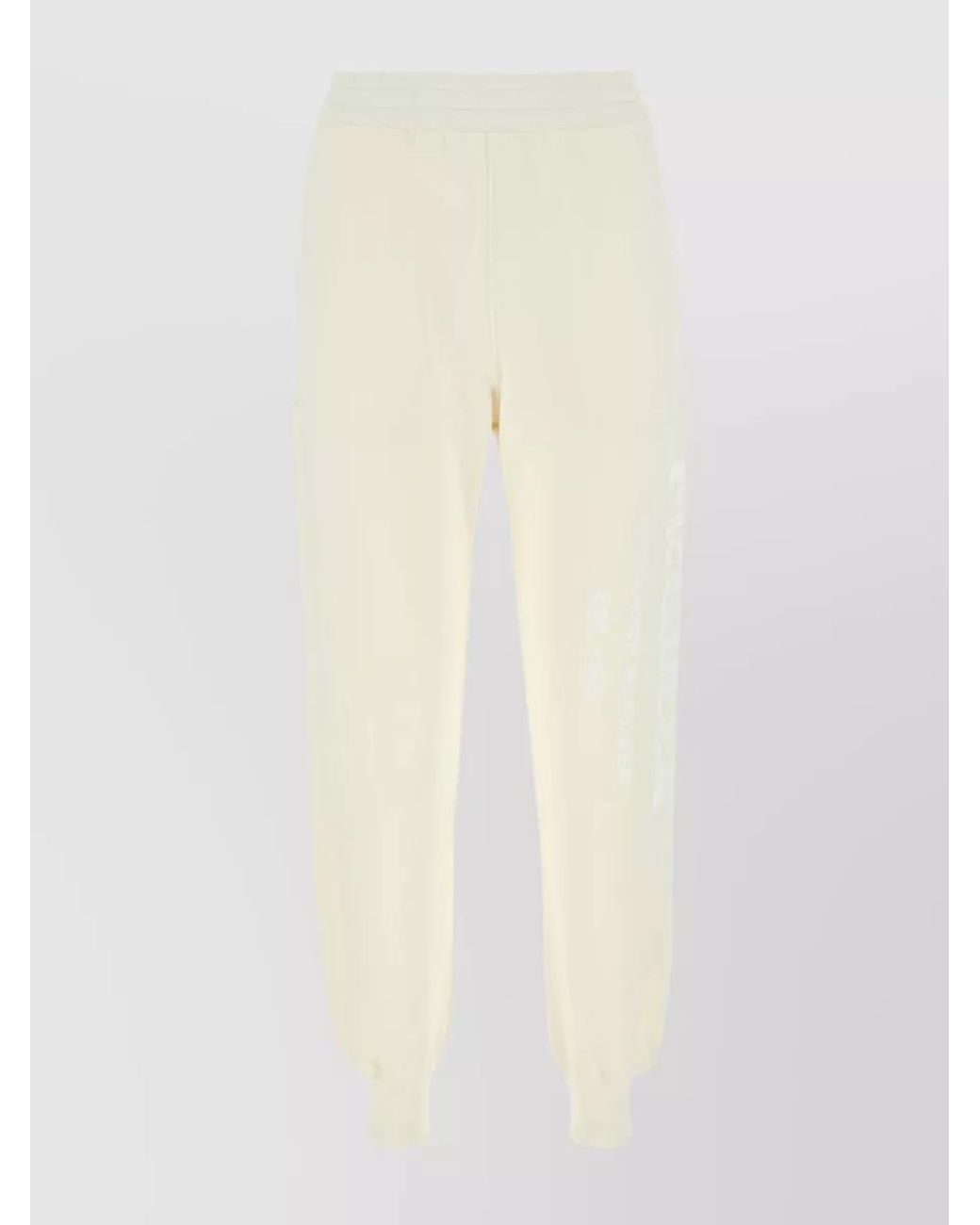 McQueen White Cotton Track Pants