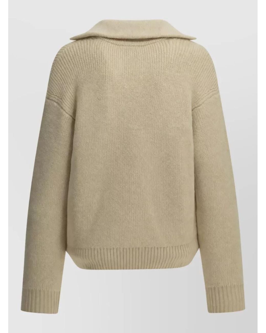 Isabel Marant Natural Wool Alpaca Polo Sweater