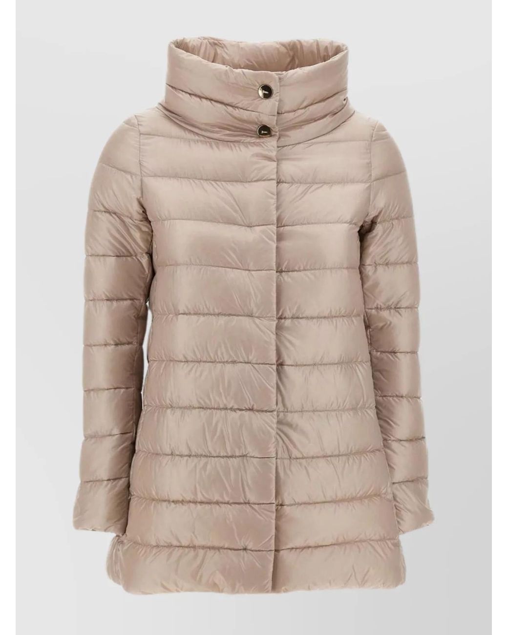 Herno Natural Down A-Line Midi Puffer Jacket