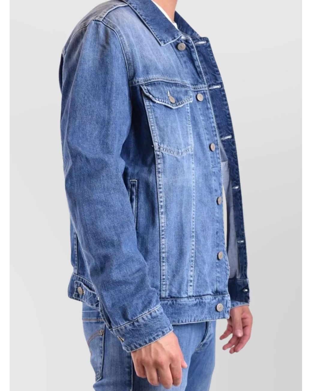 Dondup Blue Cotton Jacket for men