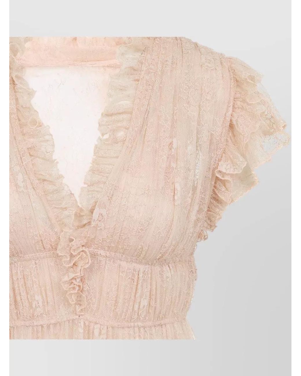 Alberta Ferretti Pink Lace Maxi Dress