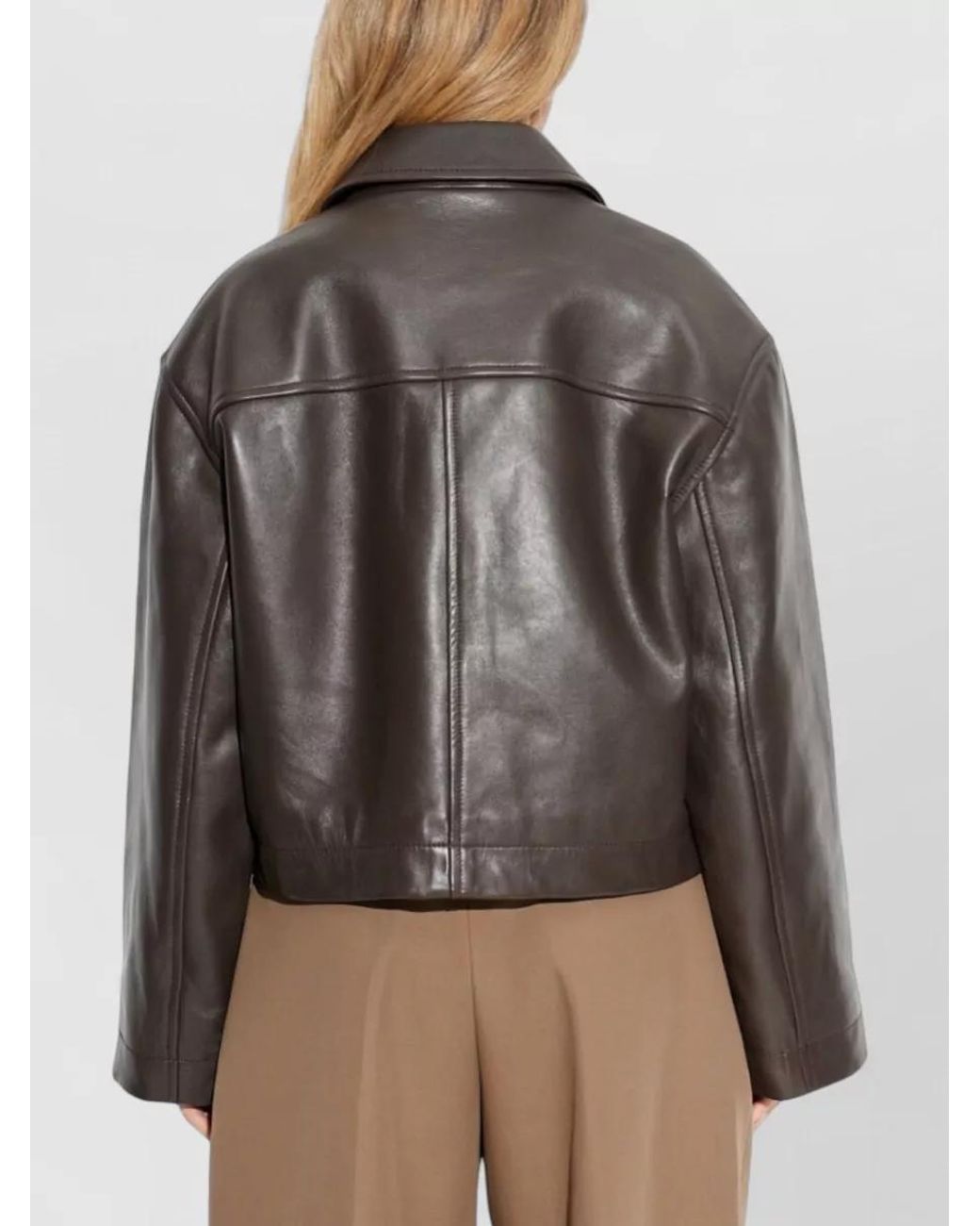 Studio Nicholson Brown Lambskin Cropped Jacket