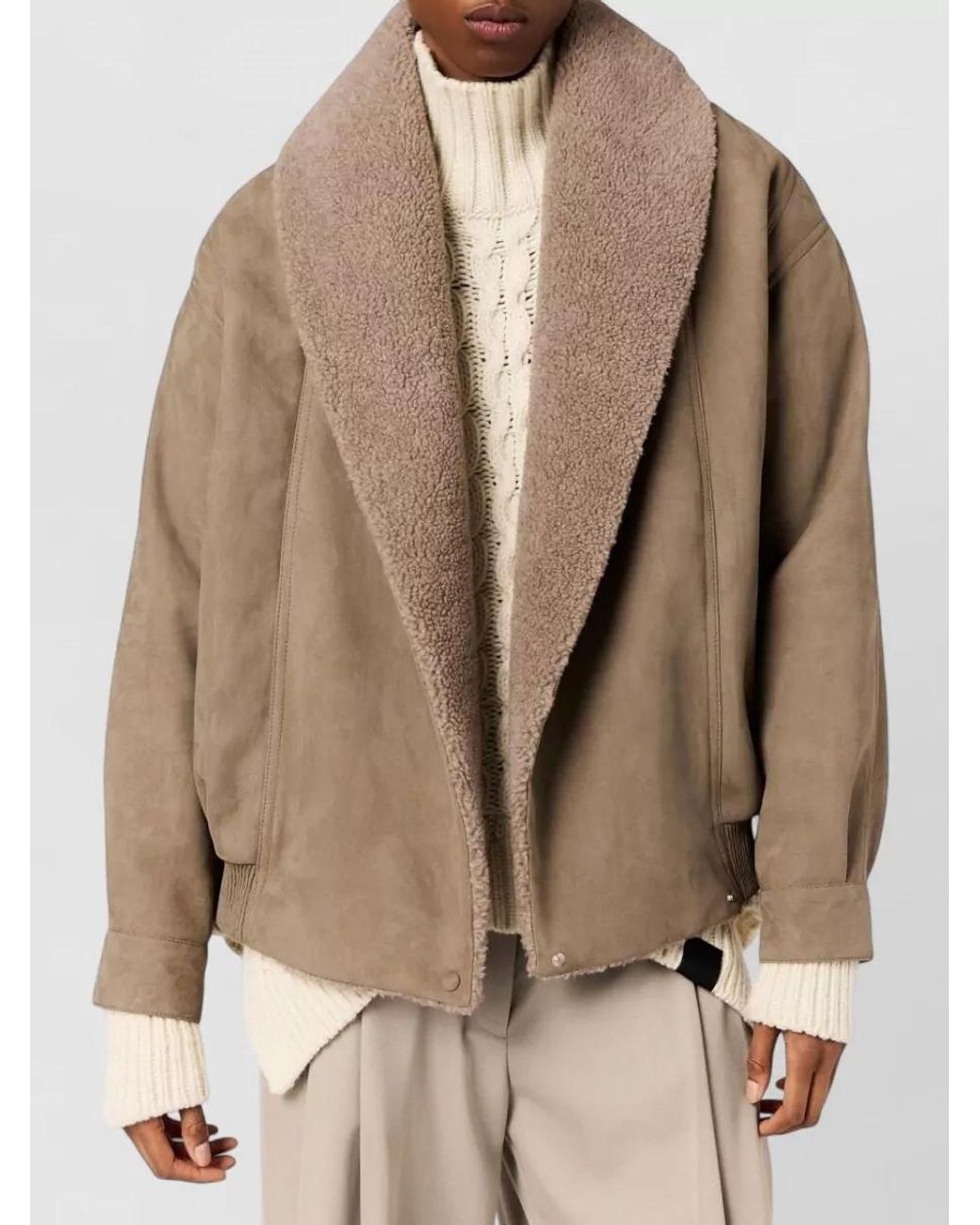 Stella McCartney Natural Faux Leather Oversized Coat