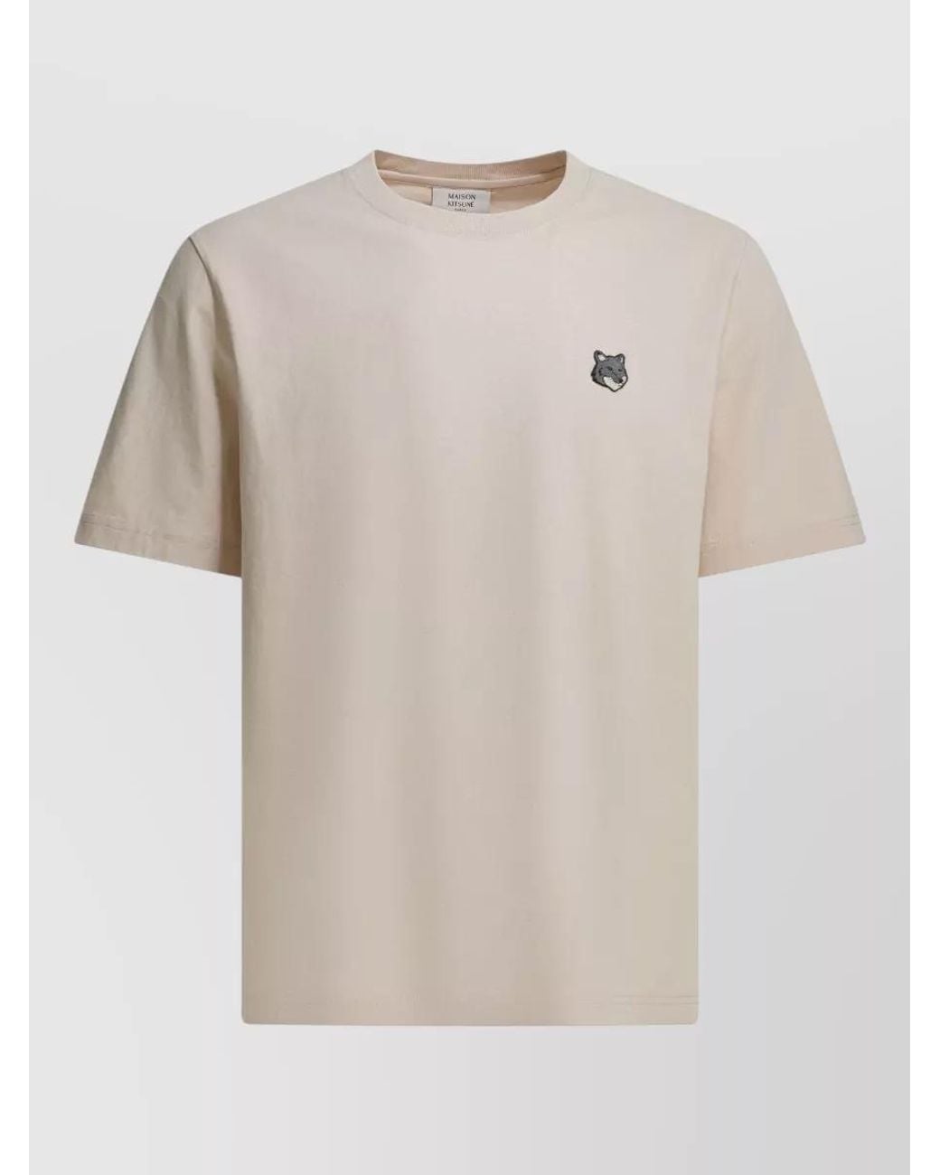 Maison Kitsuné Natural Organic Cotton Relaxed-Fit Crew-Neck Short-Sleeve T-Shirt for men
