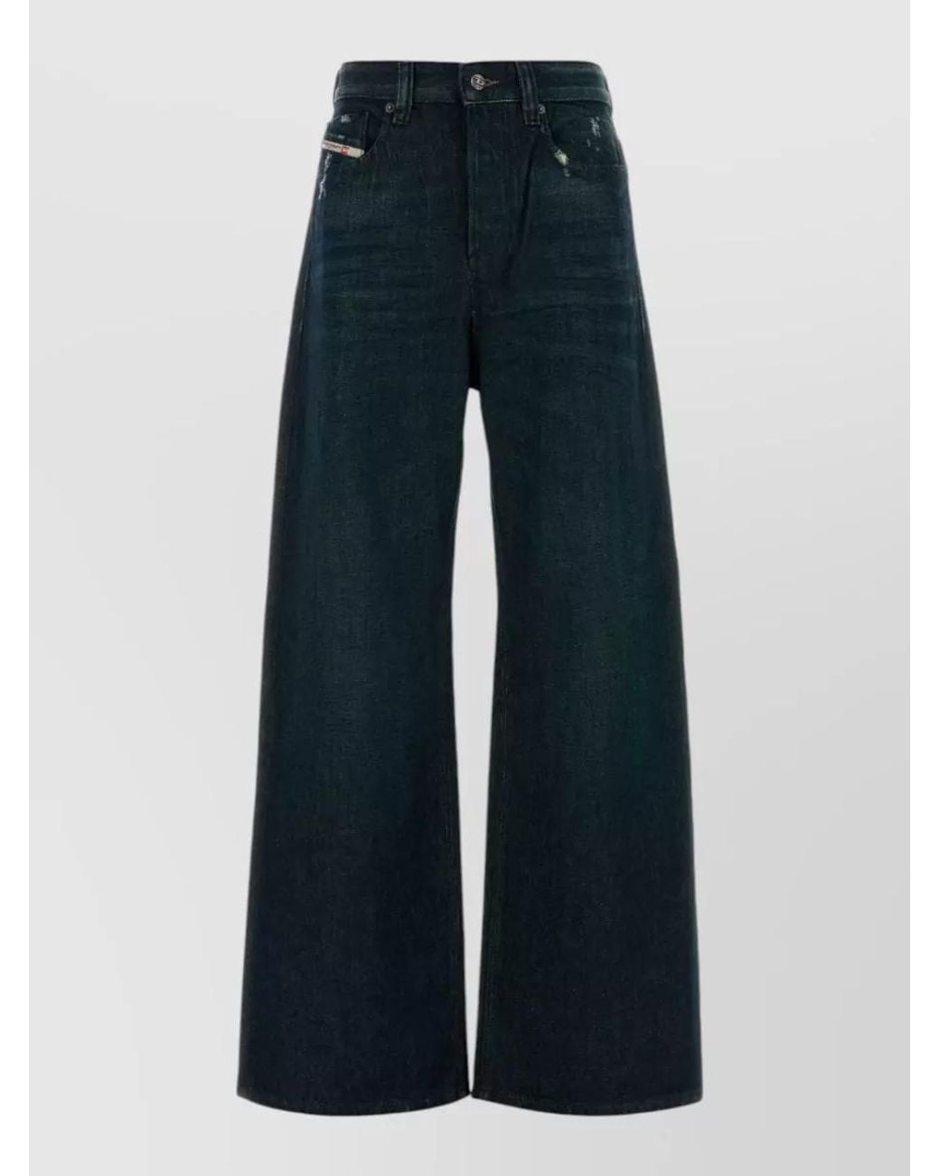 DIESEL Blue Denim Wide-Leg Trousers