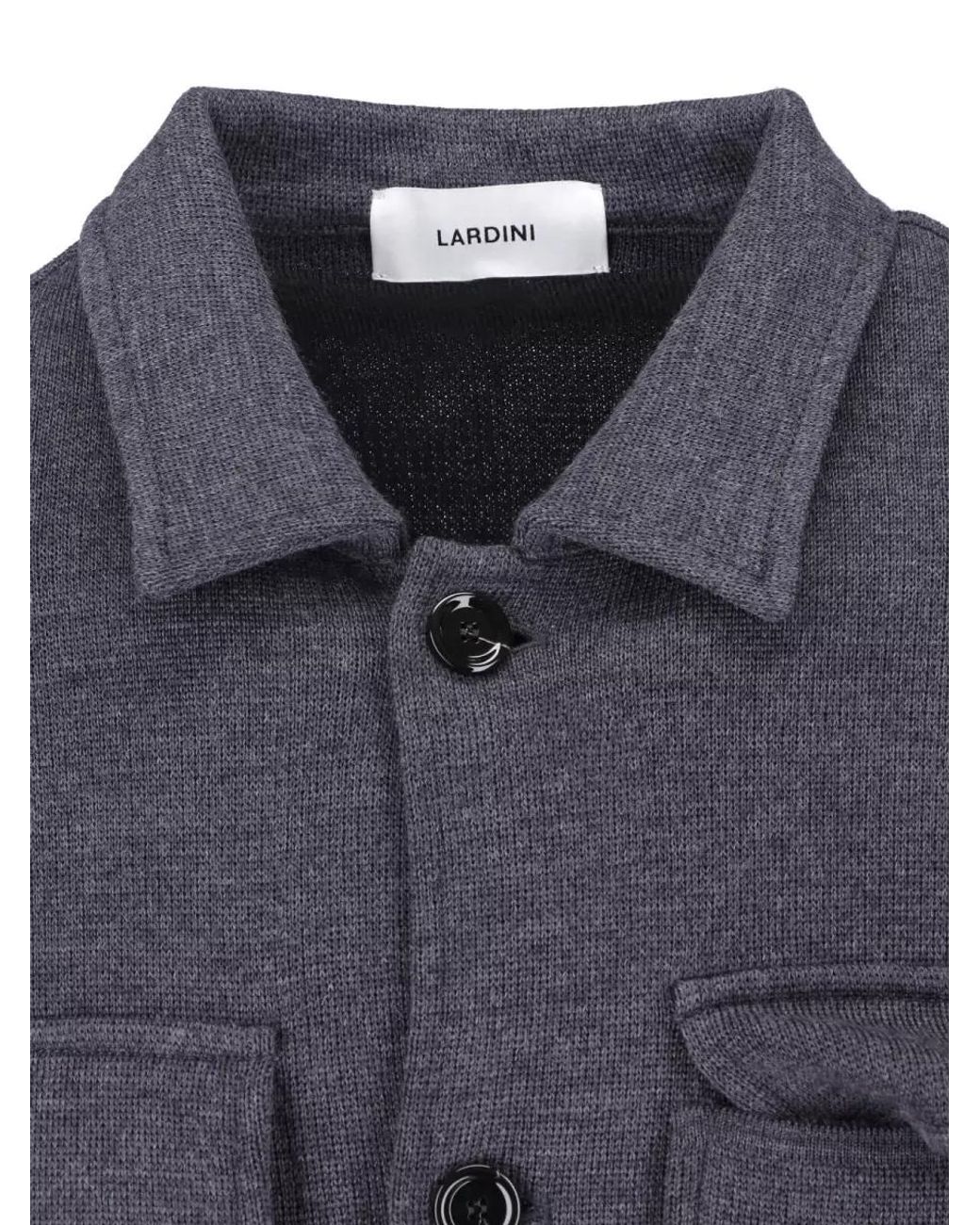 Lardini Blue Virgin Wool Shirt Jacket for men