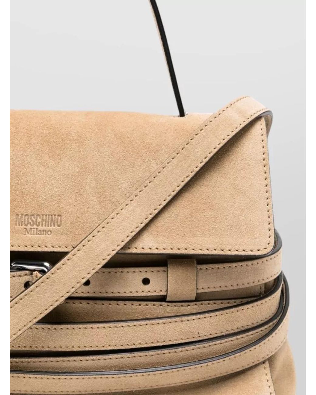 Moschino Natural Leather Clutch Bag