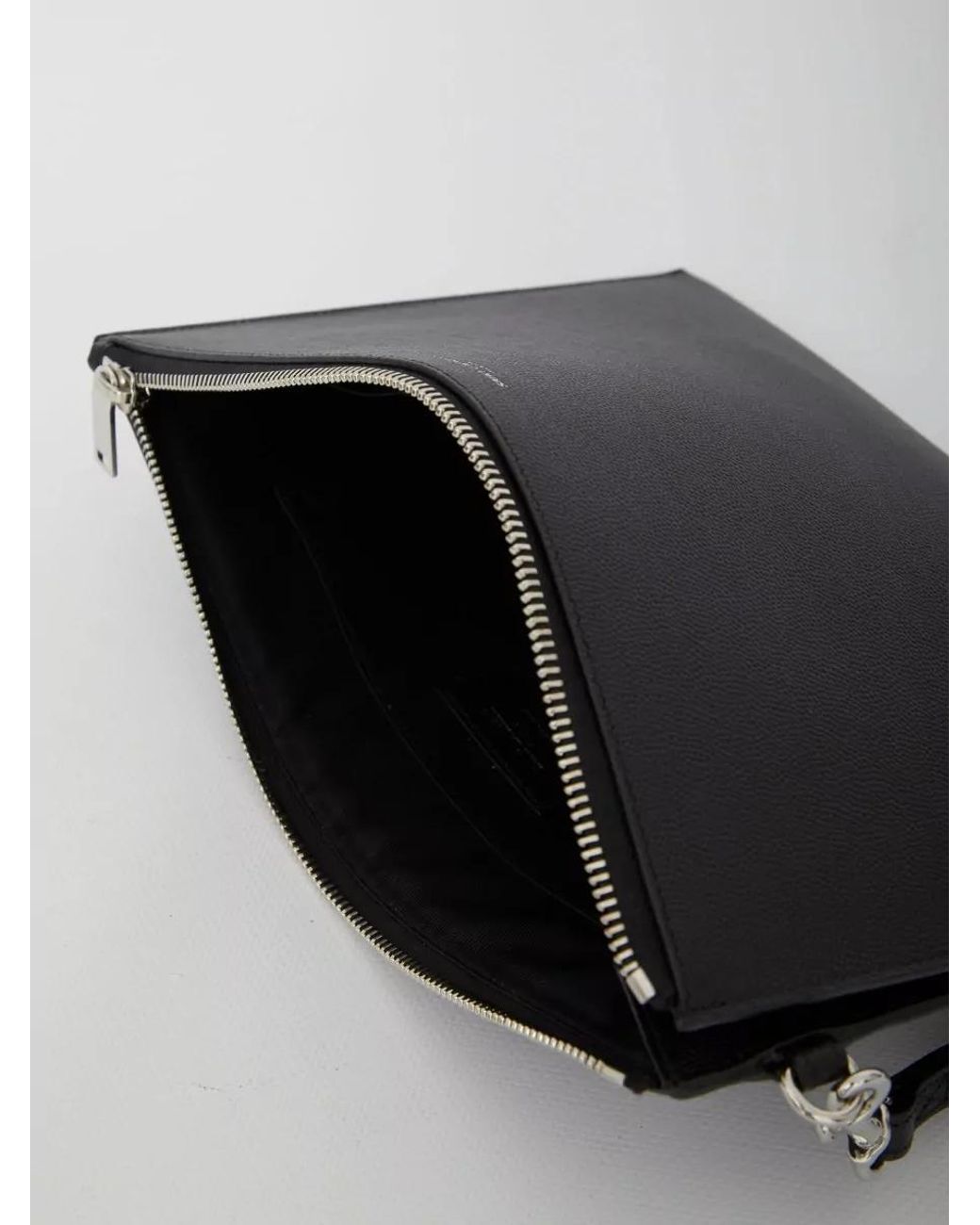 Saint Laurent Black Leather Clutch Bag for men