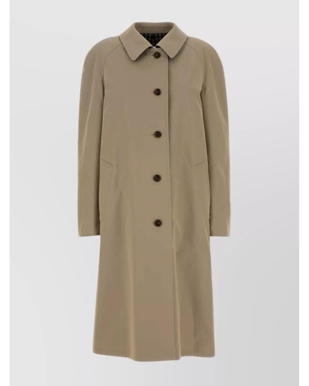 Miu Miu Cotton Single Breasted Trench Coat in Natural | Lyst