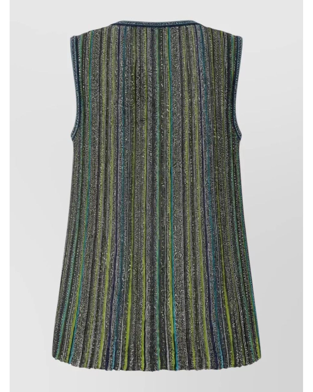 Missoni Green Striped Sleeveless Mini Dress