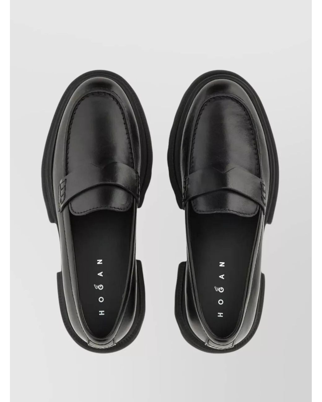 Hogan Black Leather Loafers