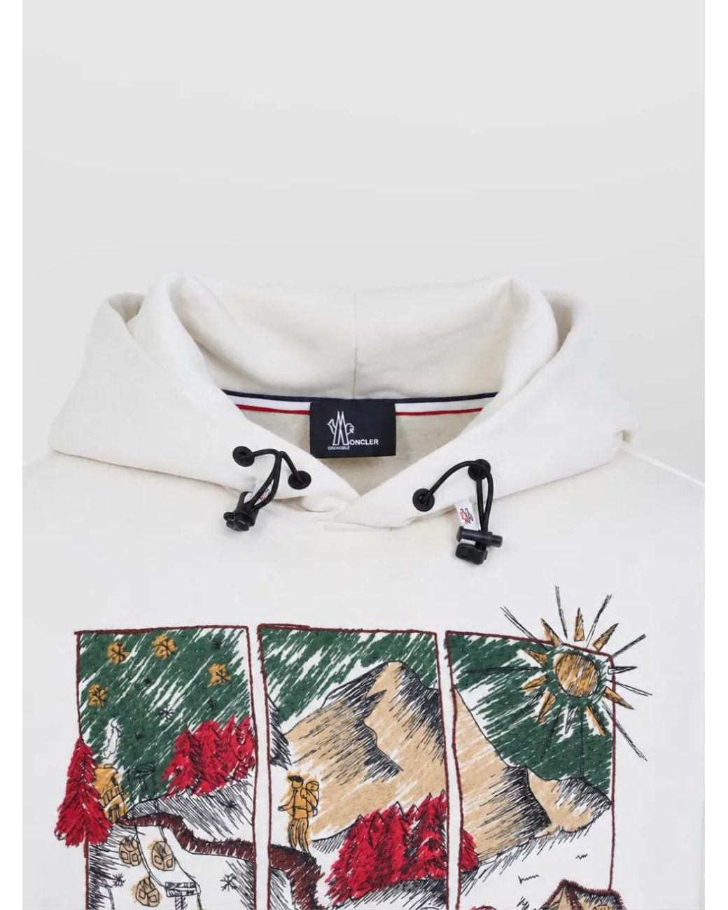 Moncler White Graphic Hoodie for men