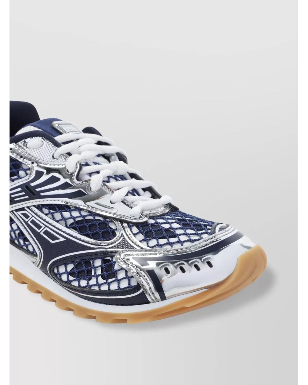 Bottega Veneta Blue Leather Orbit Low-Top Sneakers