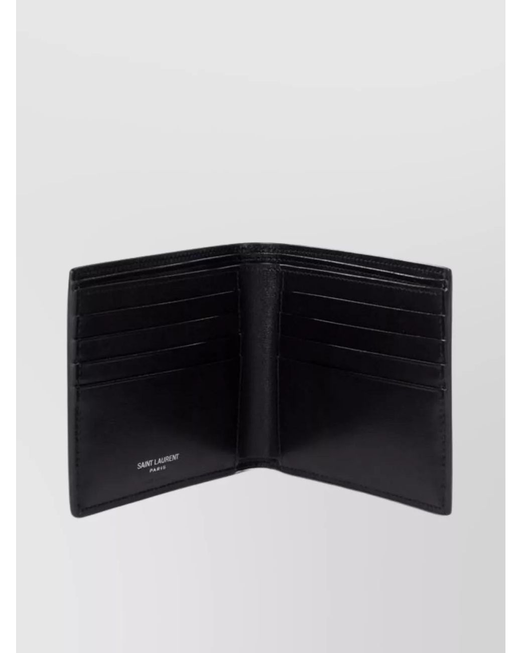 Saint Laurent Black Leather Bi-Fold Wallet for men