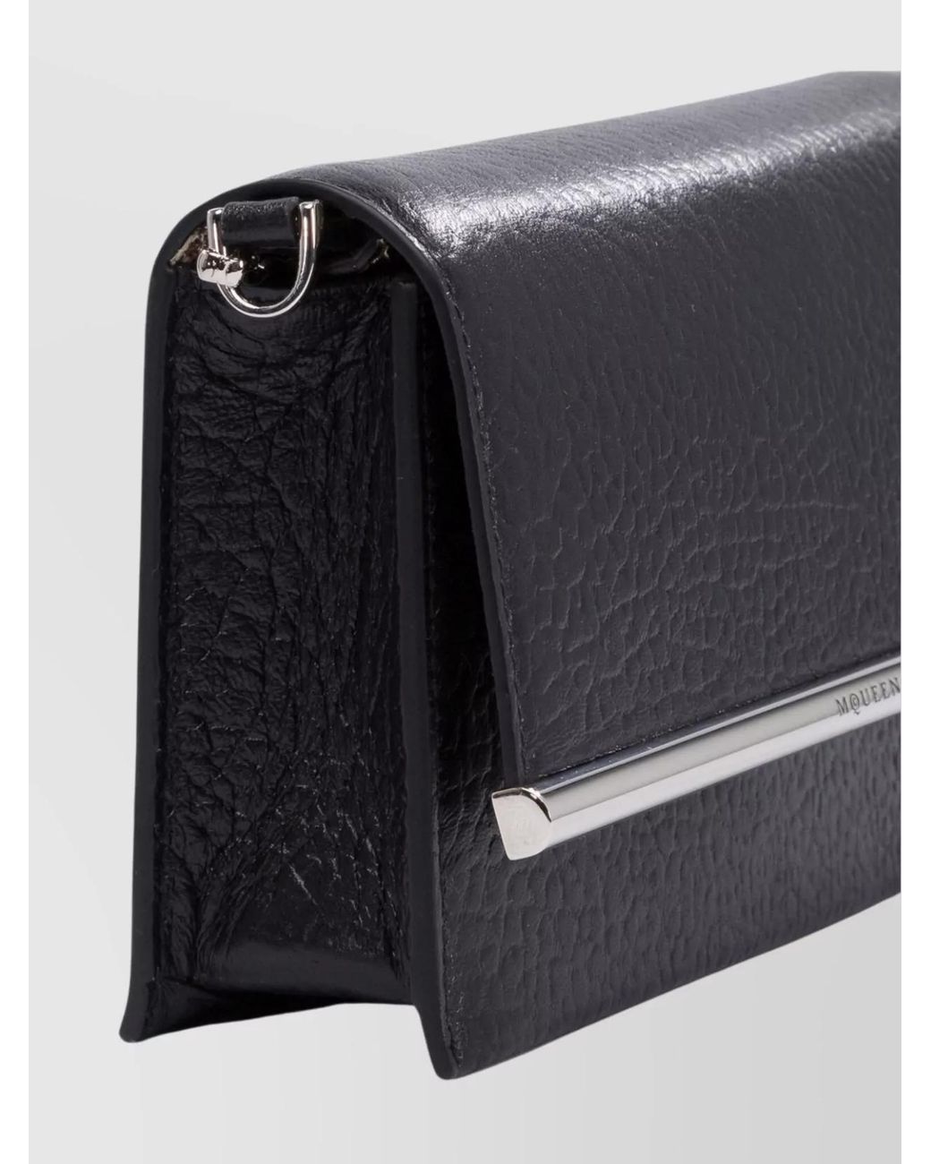 McQueen White Mini Leather Clutch Bag
