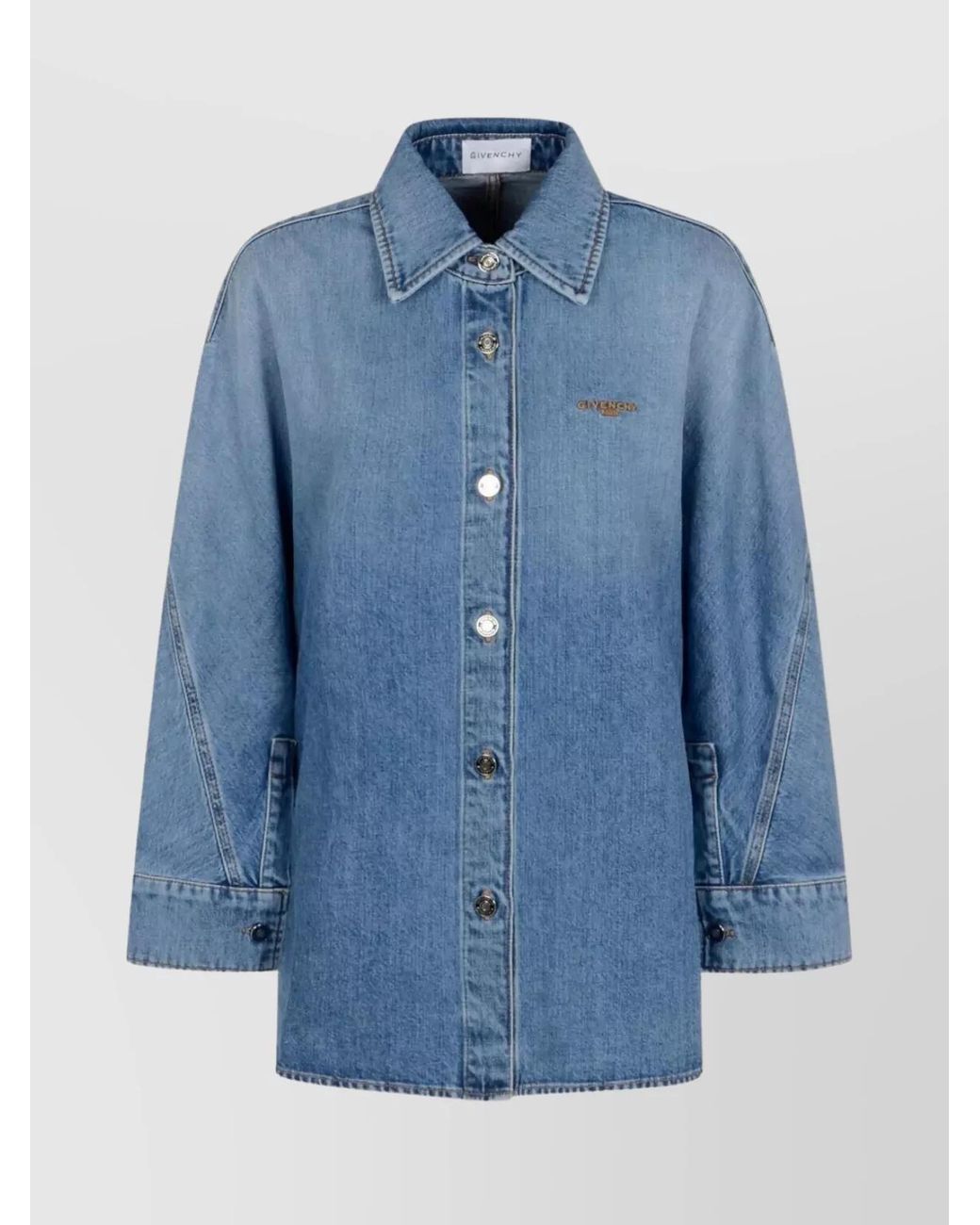 Givenchy Blue Denim Short Shirt