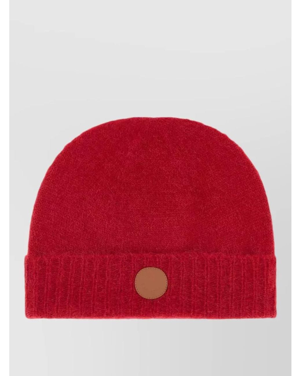 Vivienne Westwood Red Alpaca Blend Ribbed Beanie