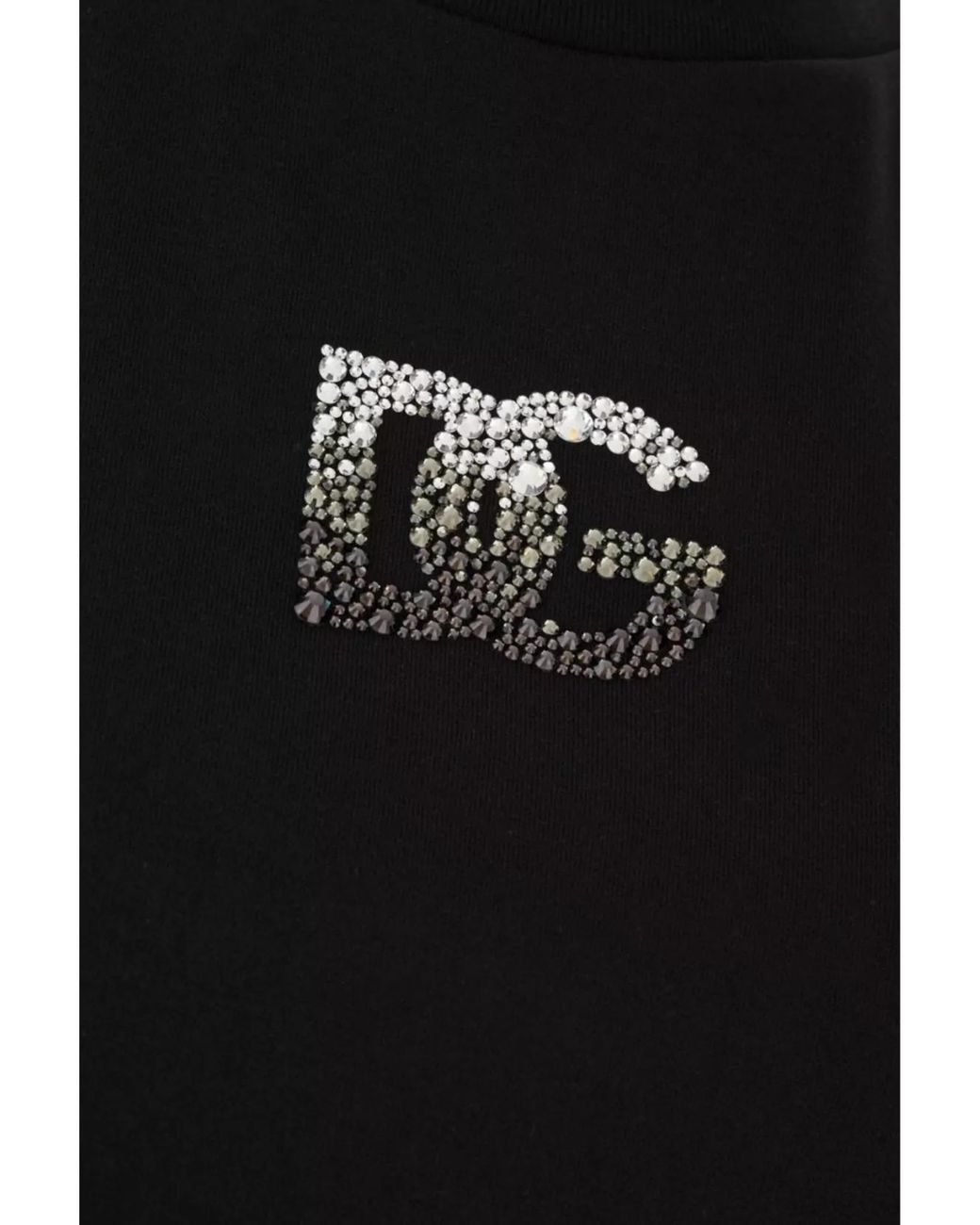 Dolce & Gabbana Black Crystal-Embellished Cotton Short-Sleeve T-Shirt for men