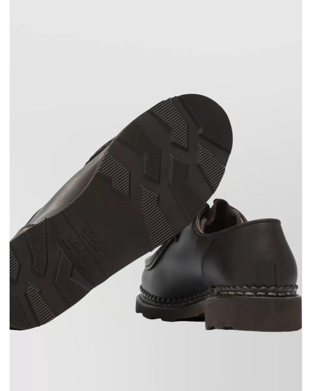 Paraboot Black Leather Lace-Up Loafers for men