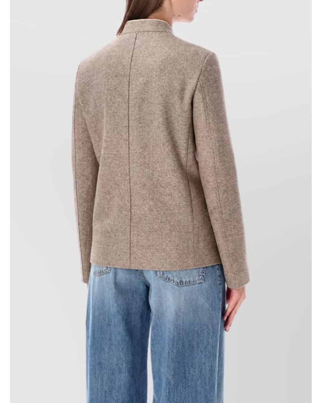 Fortela Blue Virgin Wool Single-Breasted Coat