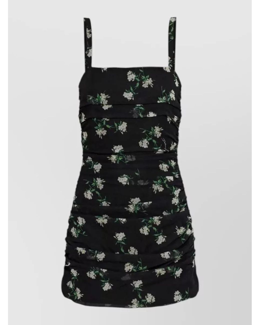 Dolce & Gabbana Black Silk Floral Print Sleeveless Mini Dress