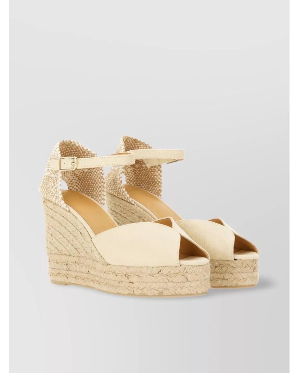 Castaner Natural Cotton Platform Espadrille Sandals