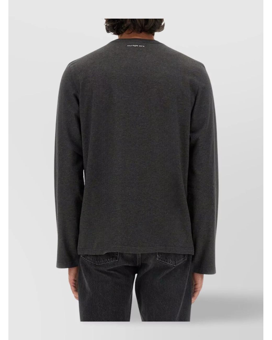 Courreges Gray Cotton Regular-Fit Logo T-Shirt for men