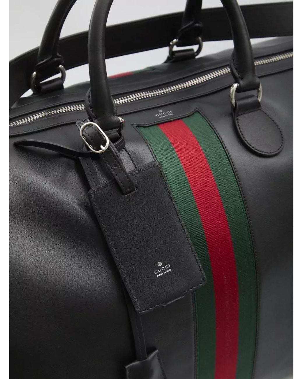 Gucci Black Leather Duffle Bag for men