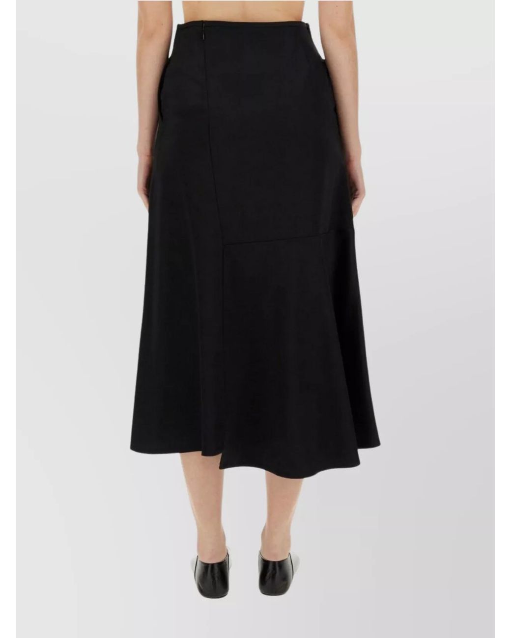 Jil Sander Black Silk Blend Regular-Fit A-Line Skirt
