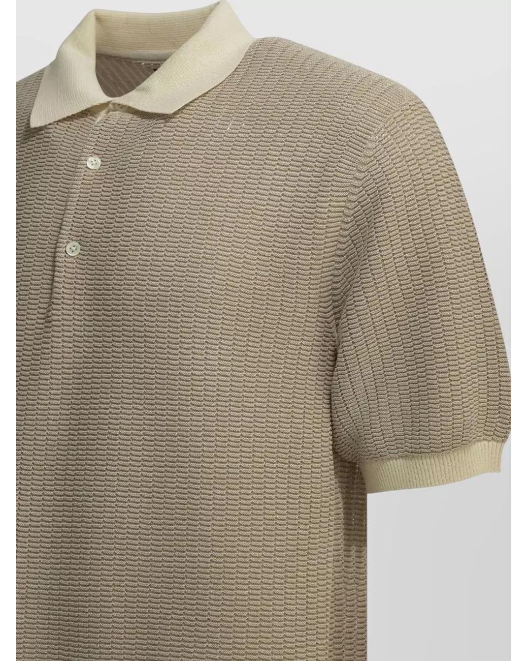 Beams Plus Natural Buttoned Polo Shirt for men
