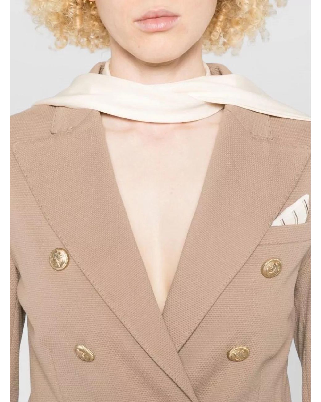 Circolo 1901 Pink Textured Double-Breasted Blazer