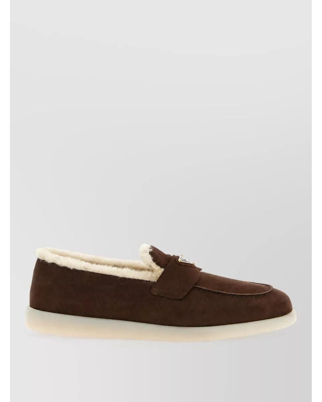 Prada Brown Suede Slippers